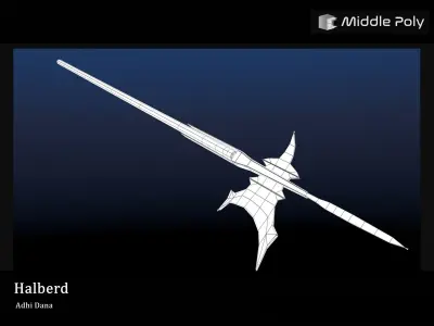 Halberd Low-poly 3D model