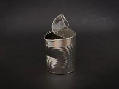 Opened Tin Can Set  3D model