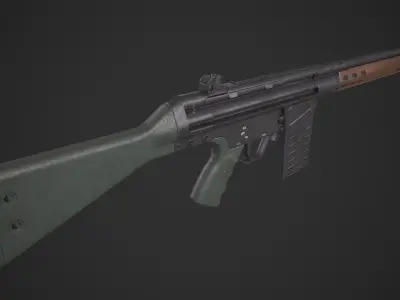 Heckler and Koch Gewehr 3 A3 Low-poly 3D model