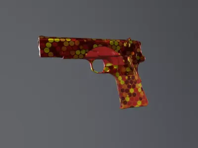 Dragon Scale Pistol - Fantasy Fire Weapon Low-poly 3D model