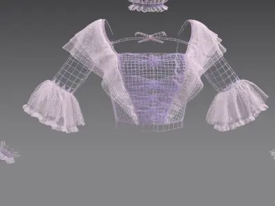 victorian dress top part 3D model