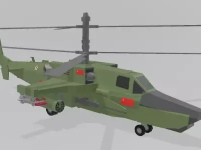 KA-50 ATTACK HELICOPTER  lowpoly  Free 3D model