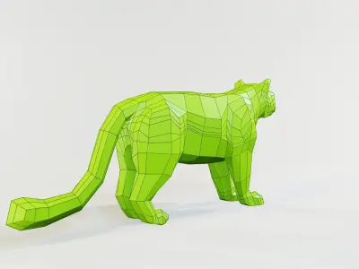Snow Leopard Low-poly 3D model