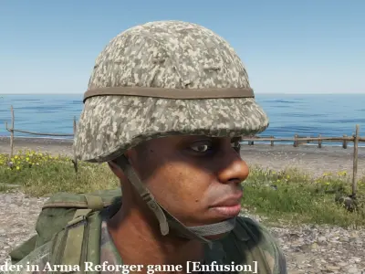 US Helmets and Covers Low-poly 3D model