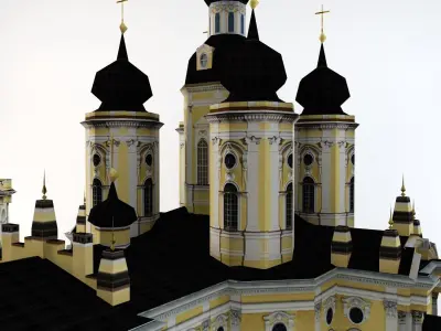 Vladimirs Cathedral St Petersburg Low-poly 3D model