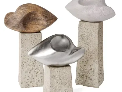 Oval abstract figure Low-poly 3D model