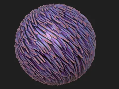 20 Stylized Fur and Hair Patterns Pack Low-poly 3D model