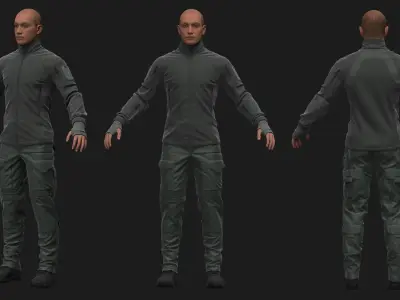 Tactical Outfit Marvelous Designer Clo 3D project 3D model