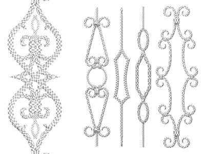 Wrought iron panel No 07 3D model