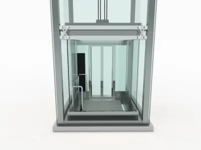 Elevator tall glass 3D model