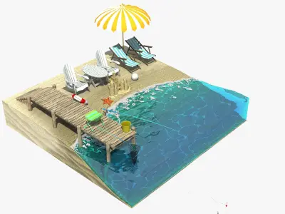 Beach Fragment 3D model