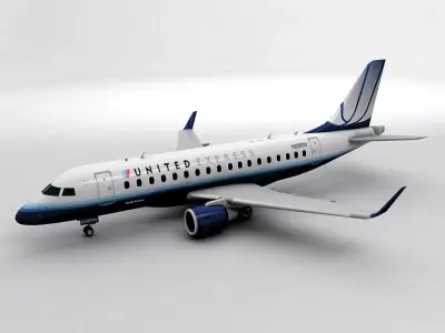 Embraer ERJ 170 - United Express Low-poly 3D model