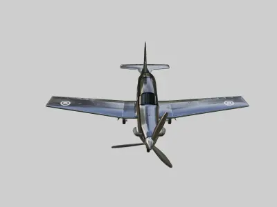 BEECHCRAFT  T-6 C  - TEXAN-II aka TEXAN T1 -  Low-poly 3D model