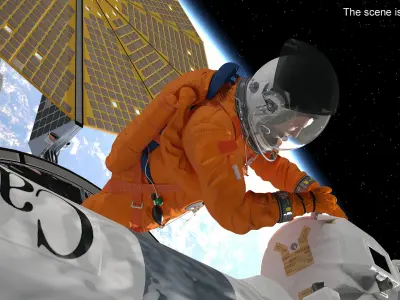 Space Shuttle Advanced Crew Escape Astronaut Rigged 3D model