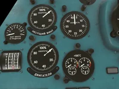 Mi-8MT Mi-17MT Left Panels Board Russian Low-poly 3D model