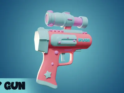 Toy Gun Water Gun Low-poly 3D model