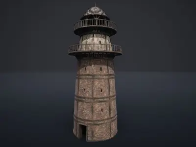 WATCHTOWER PLATFORM MEDIEVAL SLAVIC TOWER VILLAGE COLLECTION AAA Low-poly 3D model