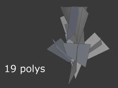 low poly river shrub Low-poly 3D model