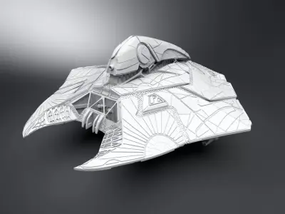 ID4 Alien Attacker Scale model 3D print model