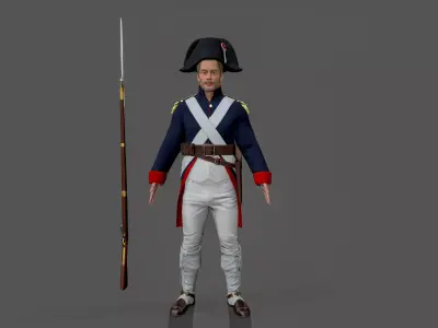 Napoleon soldier Low-poly 3D model