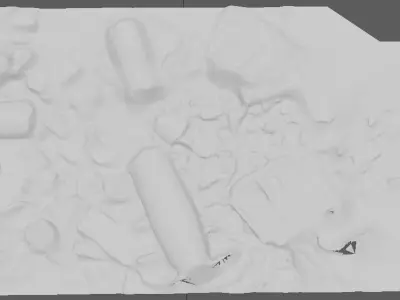 Roof tiles broken into pieces 3D model