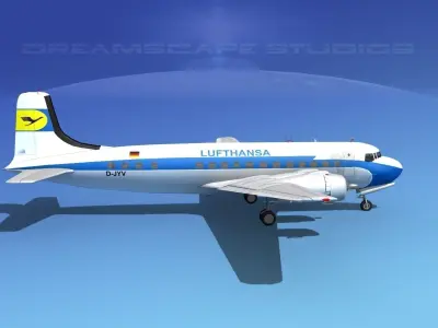 Douglas DC-6 Lufthansa 3D model