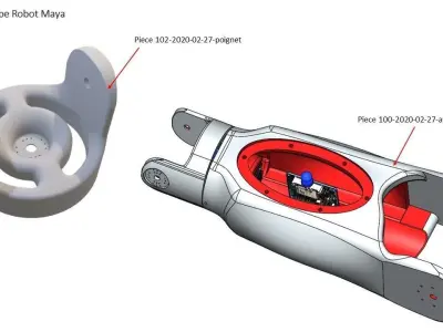 Main droite de robot Free 3D print model