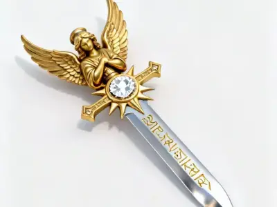 Divine Seraph Guardian Dagger 3D Model Low-poly 3D model