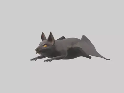 Lying Bat Model 1 Low-poly 3D model