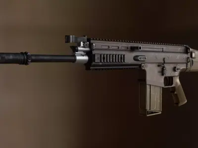 FN SCAR-H assault rifle PBR 3D model