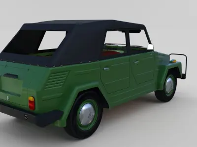VW Type 181 with interior top up Low-poly 3D model