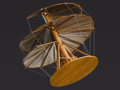 Da Vinci Inventions - Helical air screw Low-poly 3D model