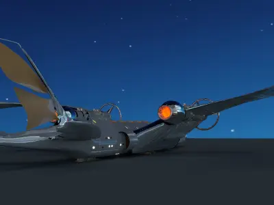 Aerospace Ship Low-poly 3D model