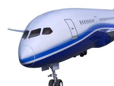 Boeing 787 DREAMLINER high detailed no name livery Low-poly 3D model