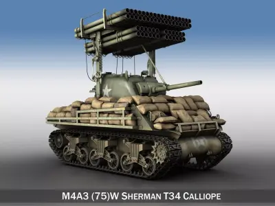 M4A3 Sherman Calliope 3D model
