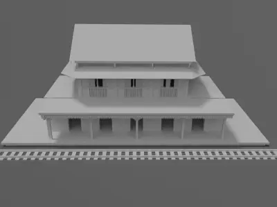 Malolos Railway Station 1890s 3D Model 3D model