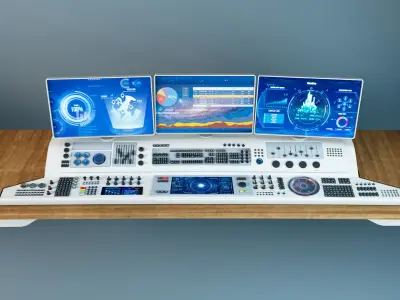 Control System Low-poly 3D model