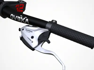 Bicycle handle bar with gear shifter 3D model