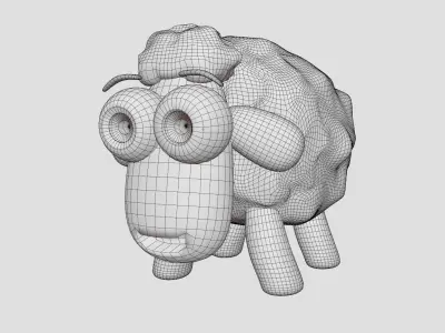 Sheep cartoon funny and cute Free low-poly 3D model