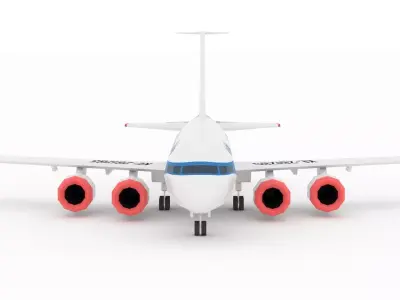 Passenger Airplane Stylized lowpoly Low-poly 3D model