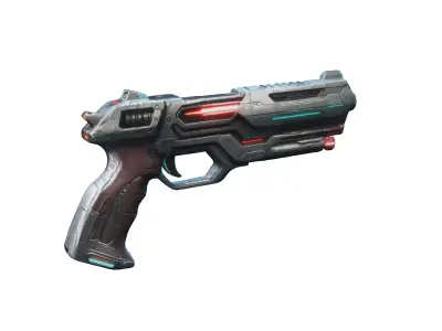 scifi laser hand gun only high quality 3D model