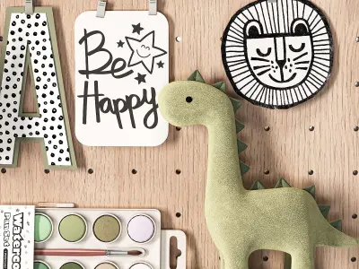 Pottery Barn Kids Avery Peg Board Study System 02 3D model