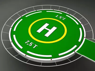 Helipad rounded 3D model