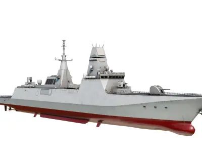 PLAN Type 054B frigate Chinese Navy Jiangkai III class Low-poly 3D model