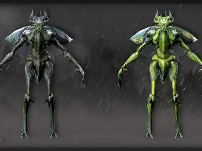 Lizard - Demon Beetle Low-poly 3D model