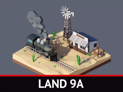 land 9A Low-poly 3D model
