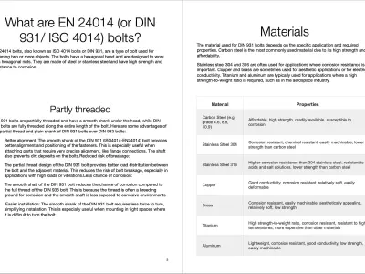 275 Parts 3D CAD Library - BOLTS -EN24014 - DIN931 - ISO4014 3D model