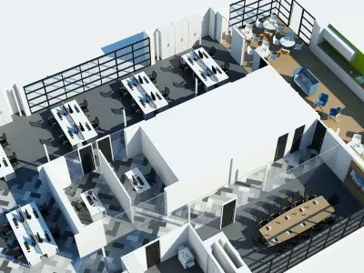 Full Office Interior 8 3D model