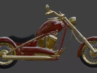 Aztec Sun God Jeweled motorcycle Low-poly 3D model