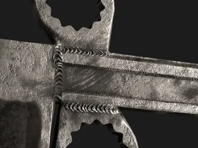 Apocalyptic Wrench Bowie Knife Free low-poly 3D model